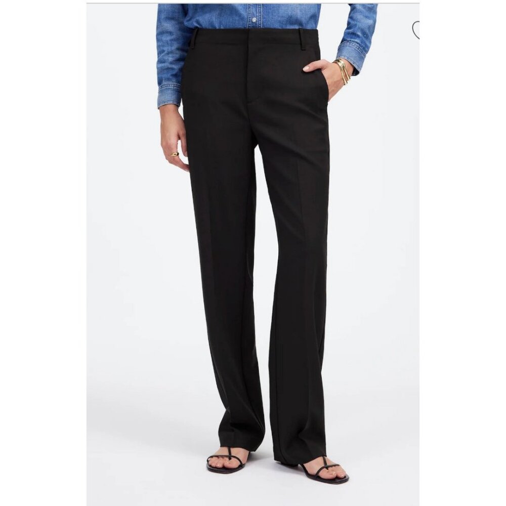 Madewell Womens $148 Slouchy Straight Pants Black Size 00 NT131